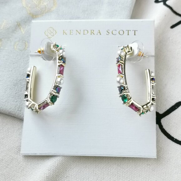 Kendra Scott Hoop Earrings - Madelyn - Multi Mix Gold - Picture 1 of 3